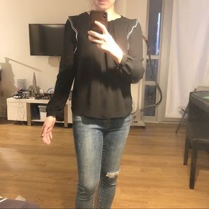 Scoop Neck Long Sleeve Blouse